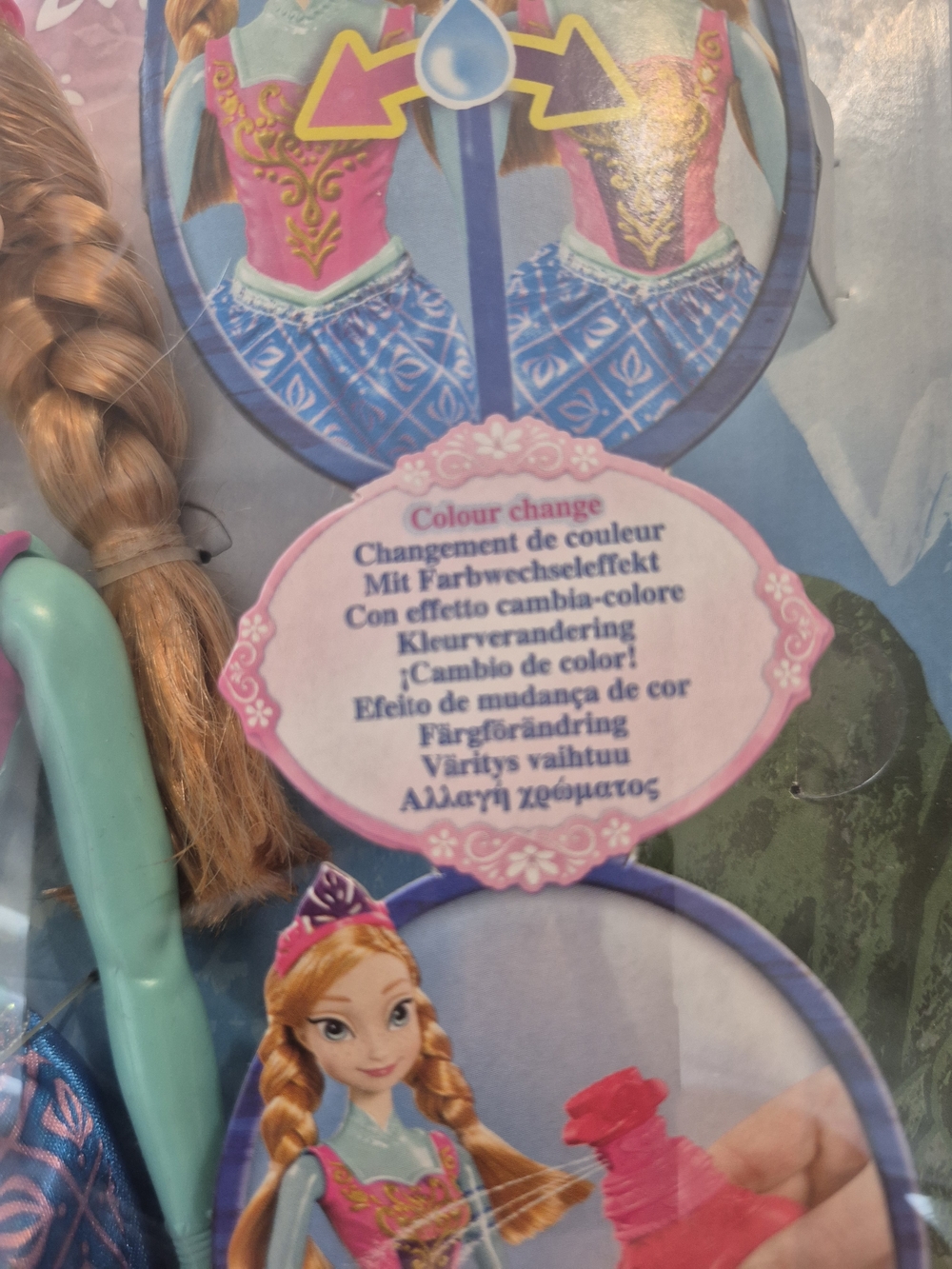 Disney Frozen Anna Color-Change Fashion Doll - Pink & Blue New In Package - Picture 7 of 9